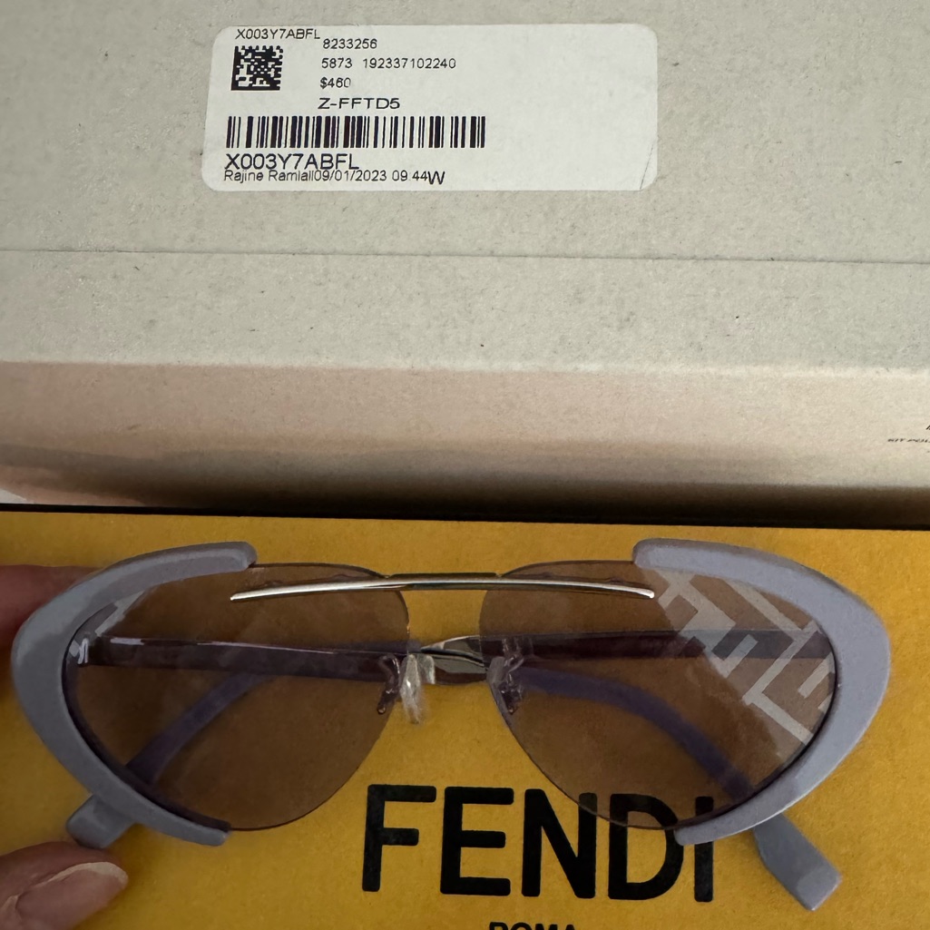 1000% Authentic Fendi Lavender Frame Mirrored Sunglasses With Brown Lenses
